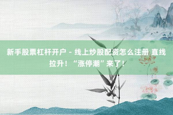 新手股票杠杆开户 - 线上炒股配资怎么注册 直线拉升！“涨停潮”来了！